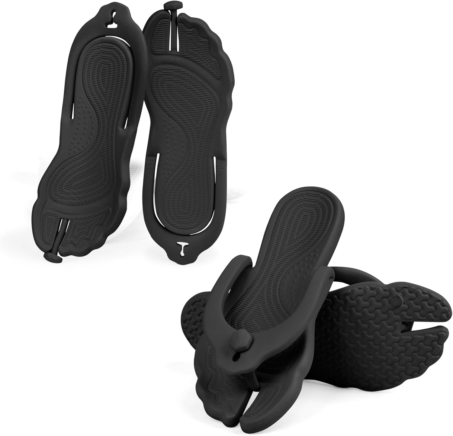 

Женские и мужские шлепанцы ZOORON, душевые тапочки, складные пляжные сандалии, дорожные тапочки для женщин, легкие, нескользящие, быстросохнущие, черный