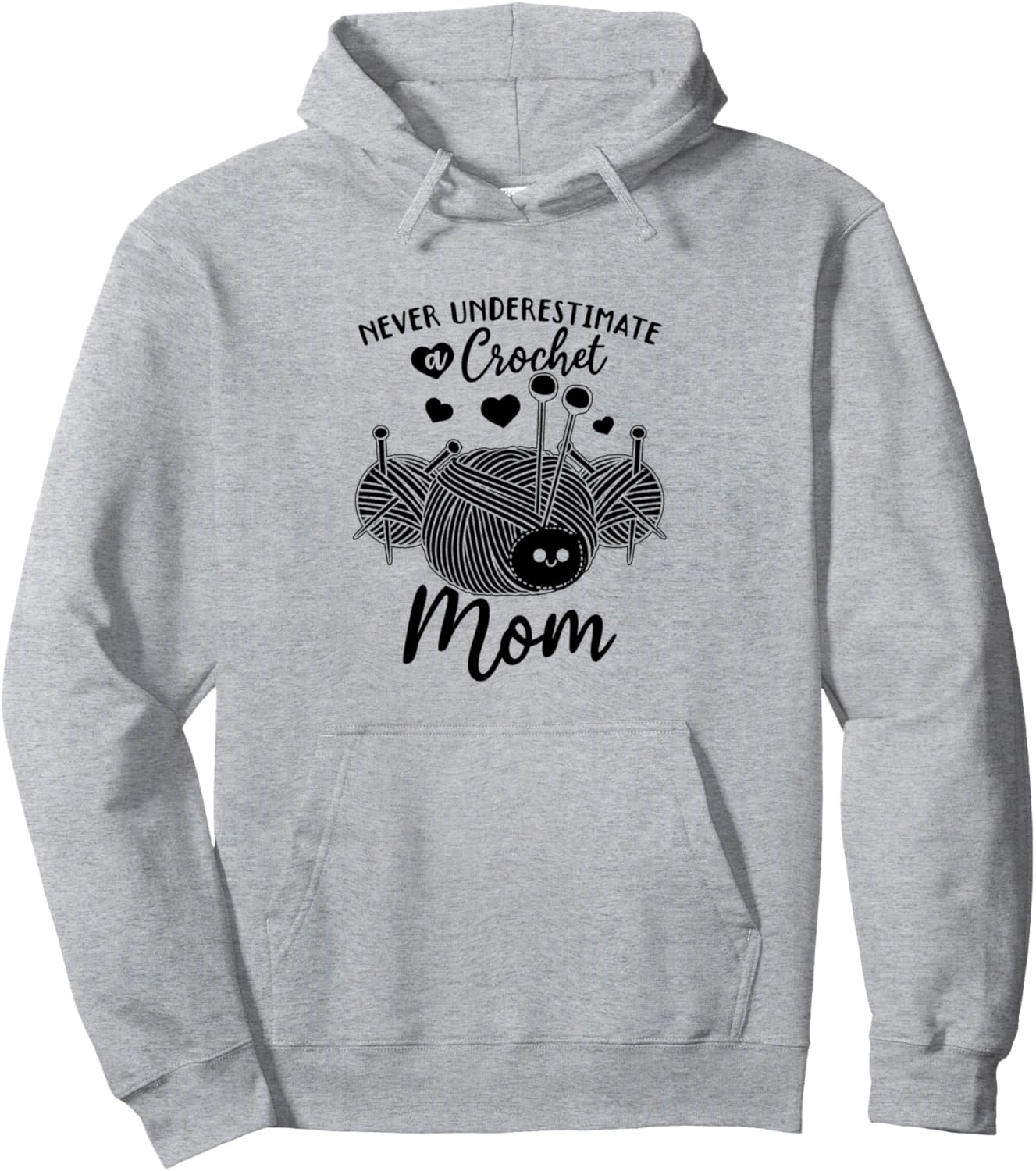 

Худи «Мама-вязальщица» - не стоит недооценивать маму-вязальщицу Crochet Mama Crocheting Mama, серый