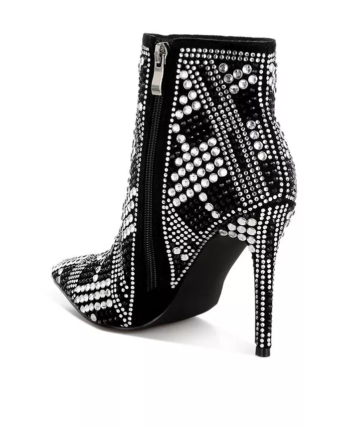 Городские ботфорты на шпильке с кристаллами Urbanite Rhinestones Studded London Rag, черный — фото 3