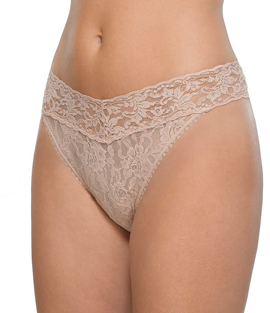 

Трусики Hanky ​​Panky Signature из эластичного кружева с оригинальной посадкой Hanky Panky, бежевый