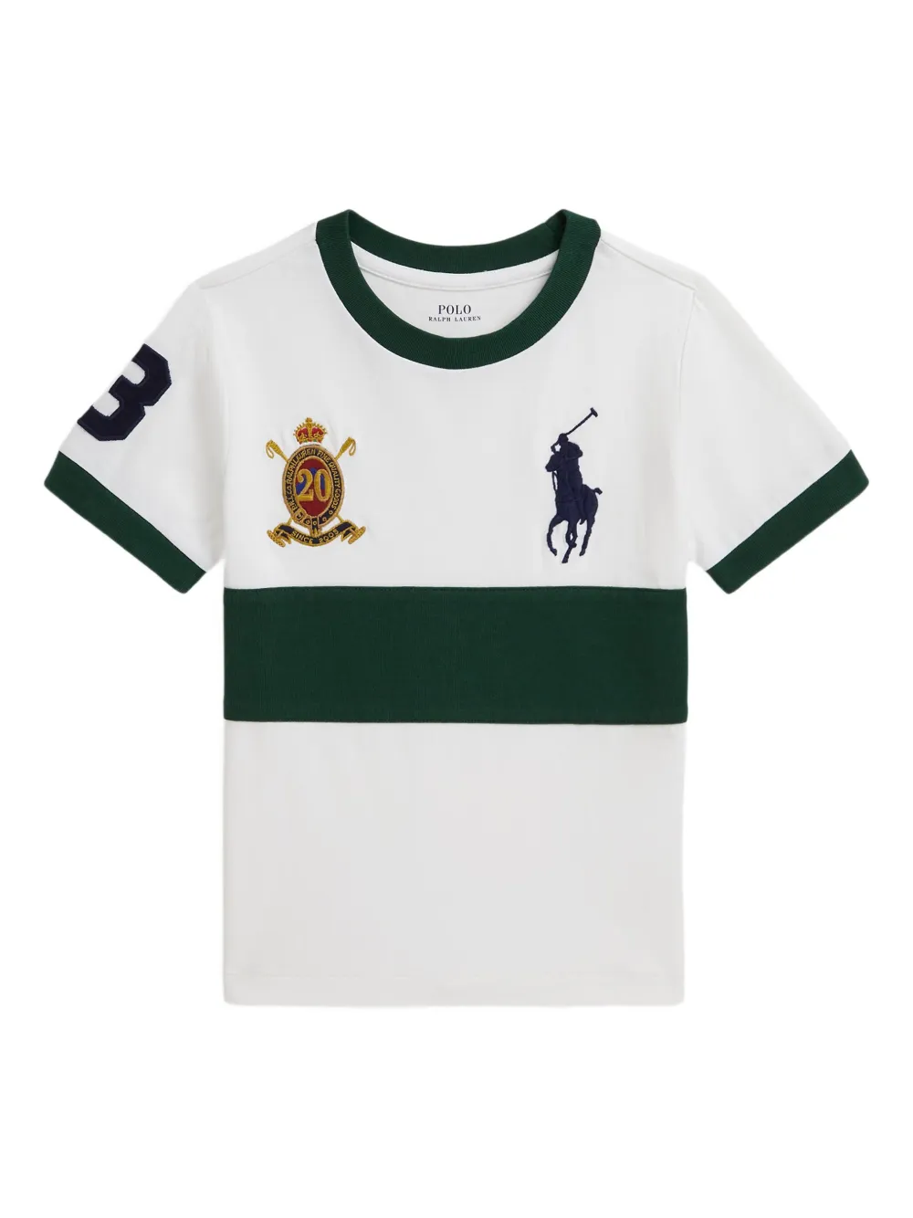 

Футболка в полоску с нашивками POLO RALPH LAUREN KIDS, белый