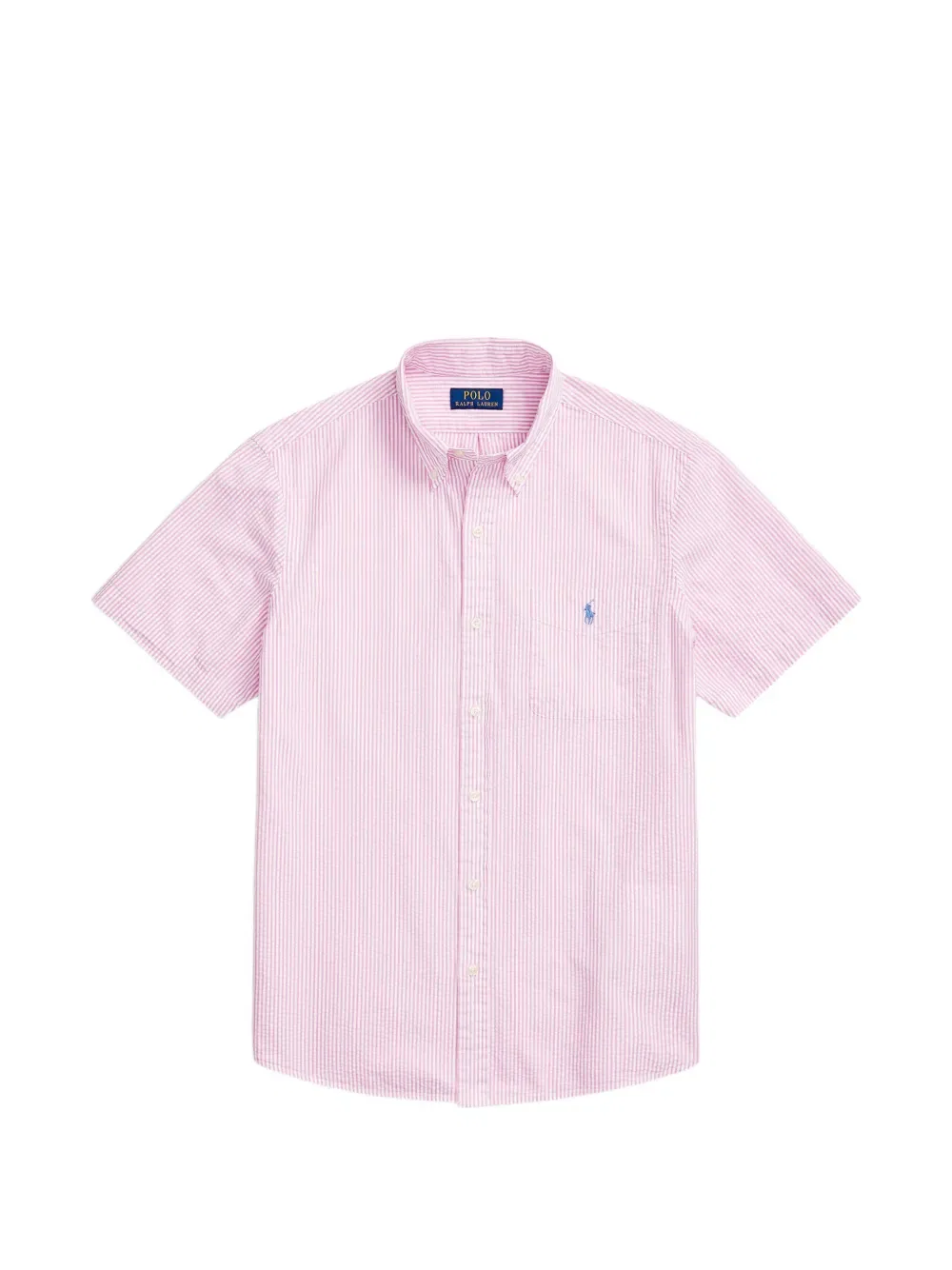 Полосатая рубашка с коротким рукавом Polo Ralph Lauren, розовый