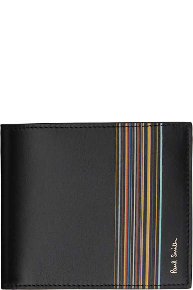 

Черный фирменный полосатый блочный бумажник и кошелек для монет Paul Smith