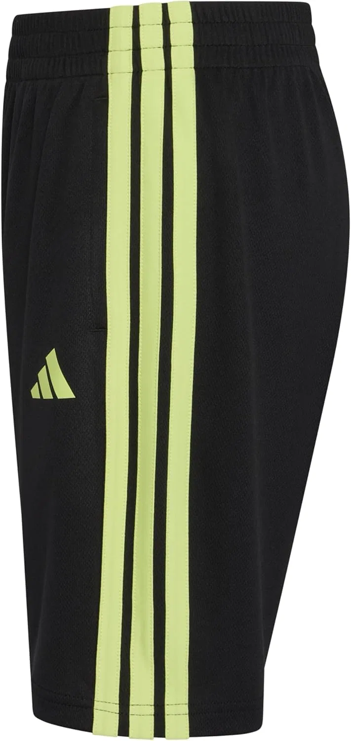 Детские шорты Adidas Essentials с тремя полосками, черный/зеленый — фото 4