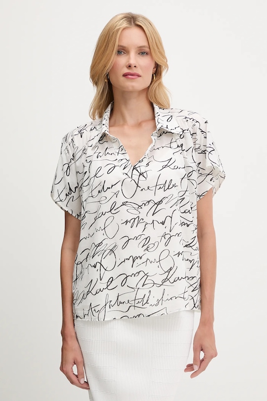 

Хлопковая блузка Karl Lagerfeld, бежевый