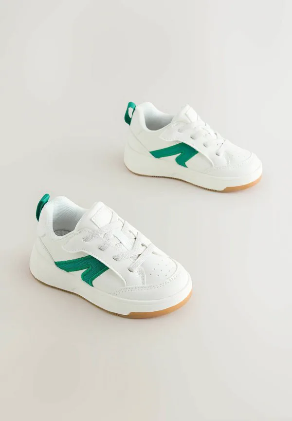 Детские туфли на эластичных шнурках Next, White/Green — фото 2