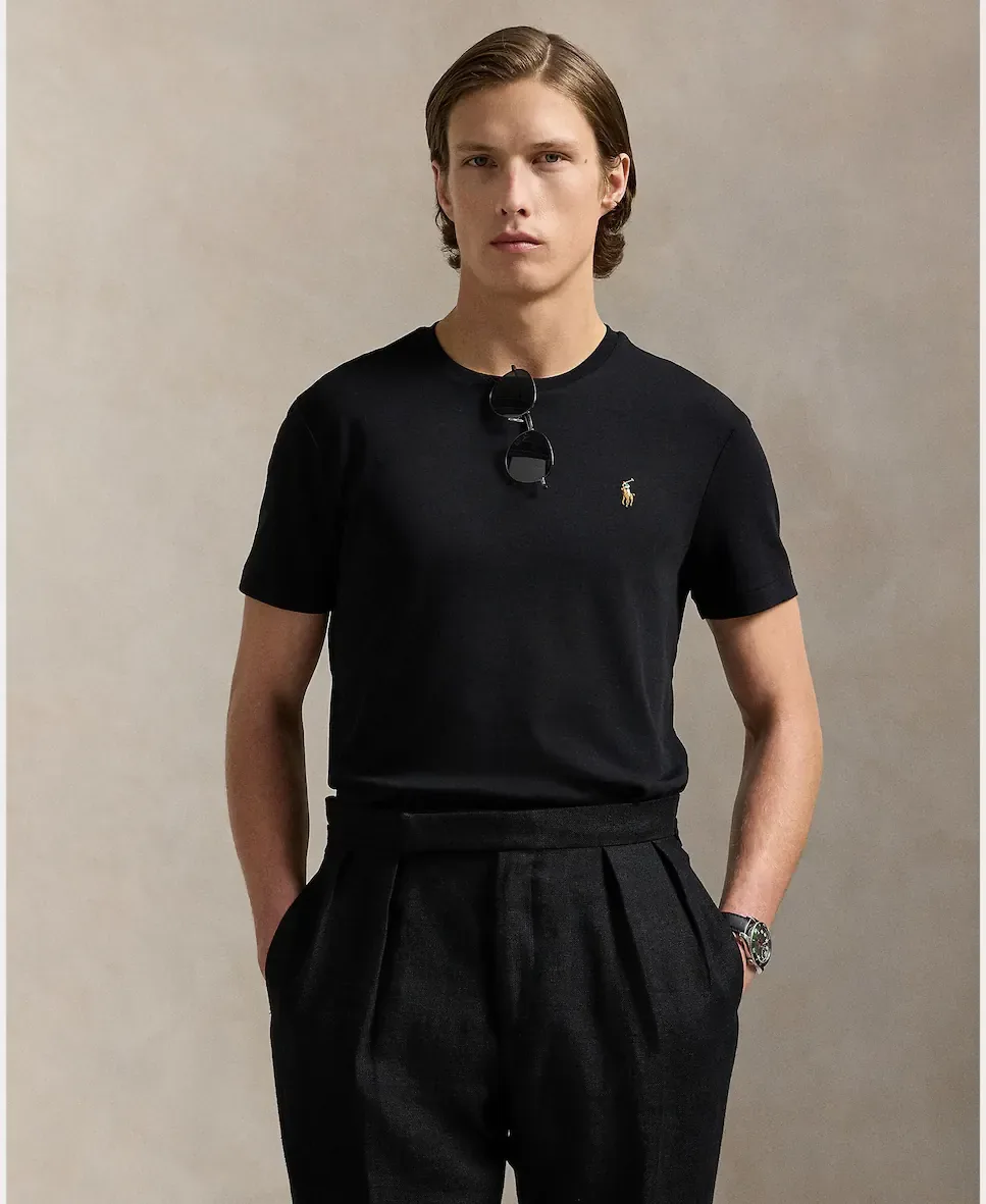 Мужская футболка из хлопка пима BCI Polo Ralph Lauren, черный