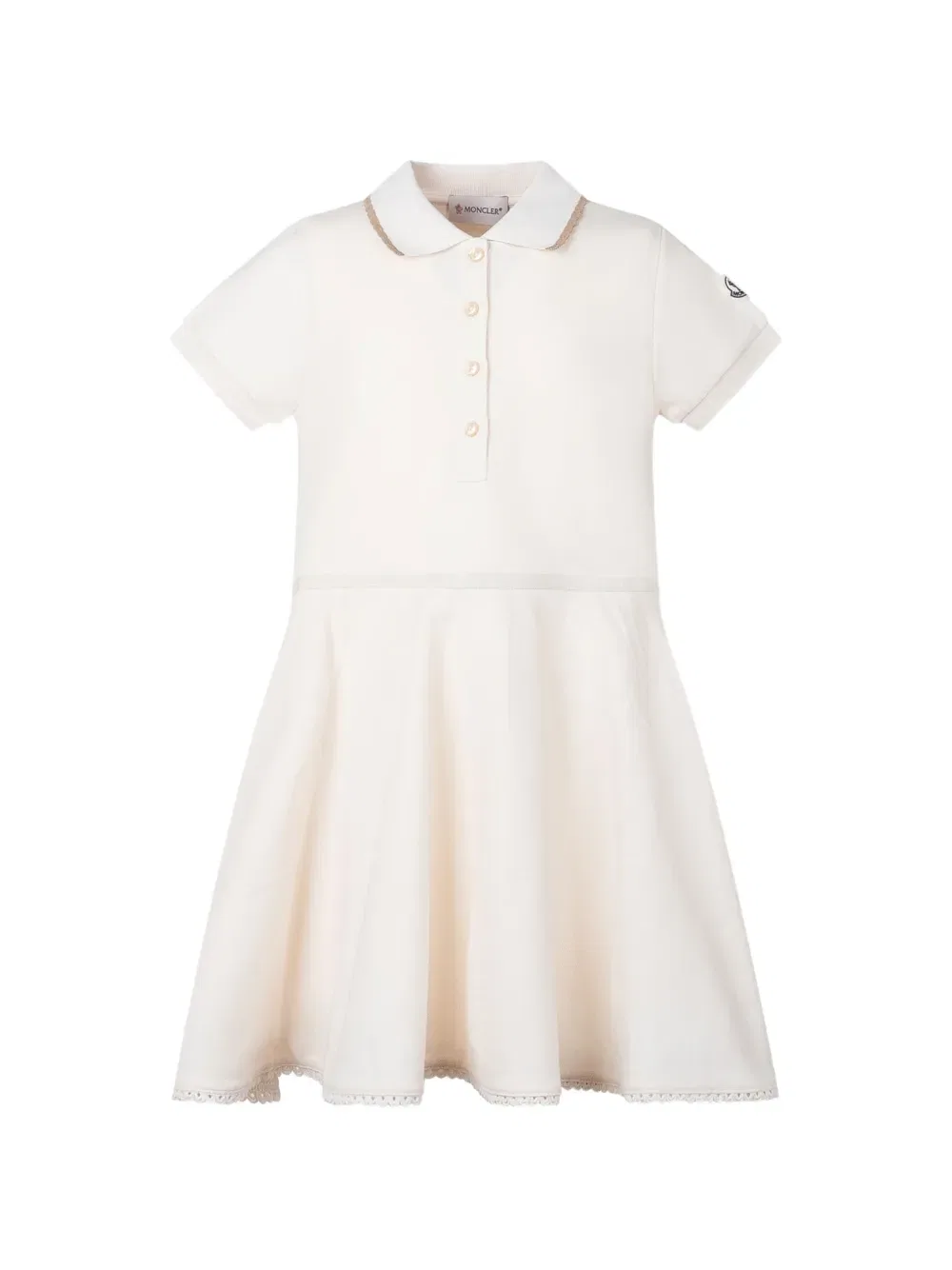Платье с воротником-поло Moncler Enfant, нейтральный