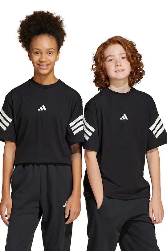 

Детская хлопковая футболка Adidas, черный