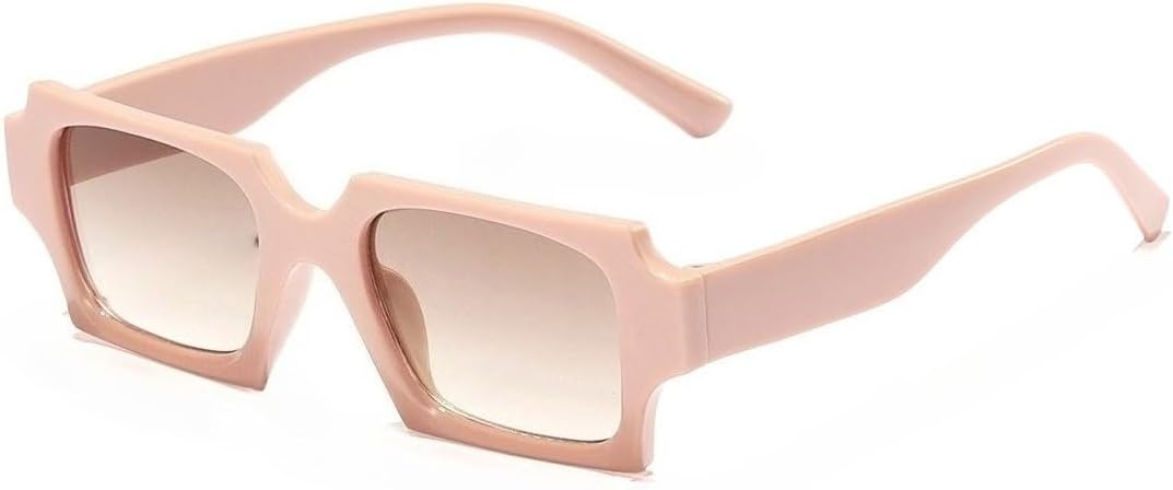 

Модные солнцезащитные очки квадратной формы для женщин — оправа из пластика нежно-розового цвета с коричневыми градиентными линзами, защита от УФ-излучения ENSARJOE, Pink/Brown