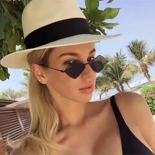 

Модные женские солнцезащитные очки в форме многоугольника, винтажные, с нестандартной маленькой оправой, ромбовидной формой, ретро, ​​очки для вечеринок MTZJH, L