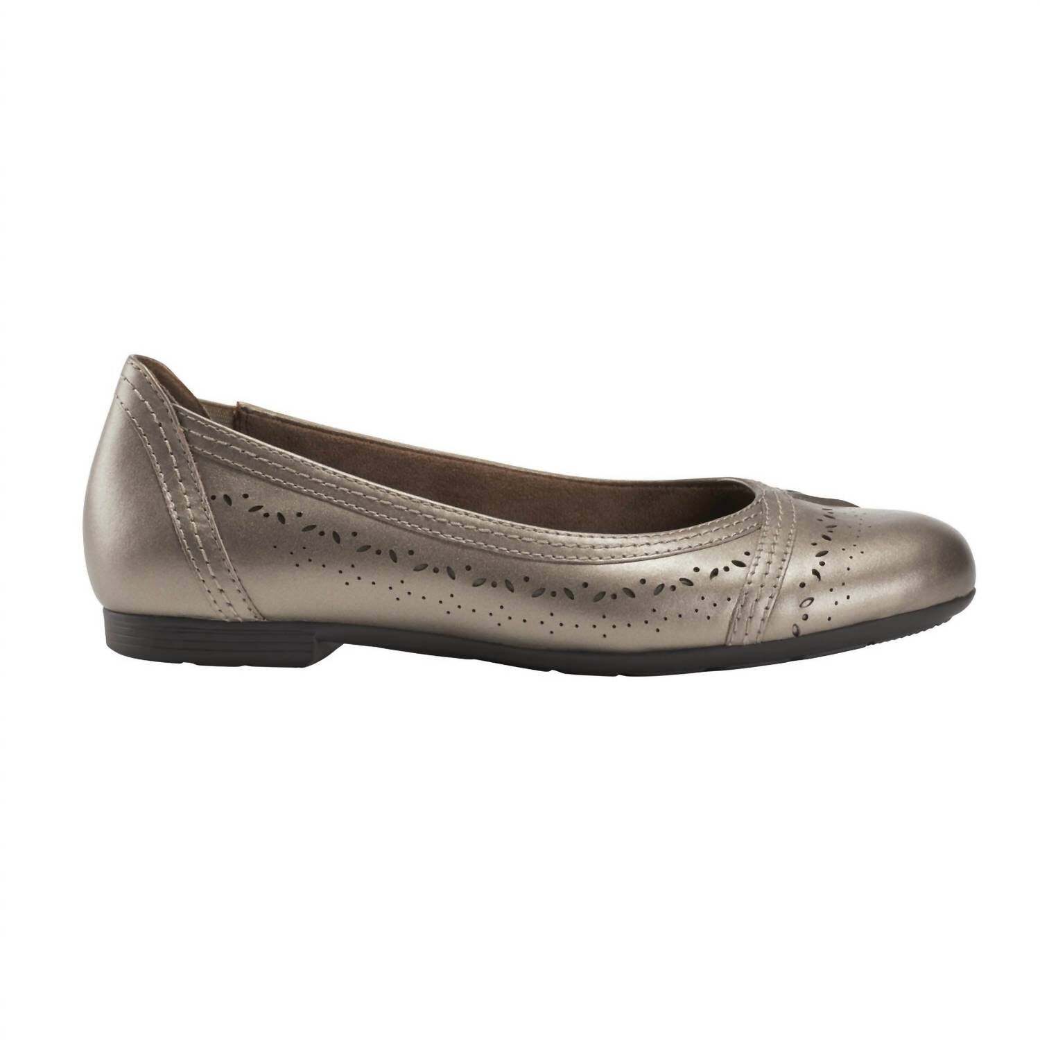 

Женские балетки Vista Nova, широкая ширина, платиновый цвет Earth Shoes