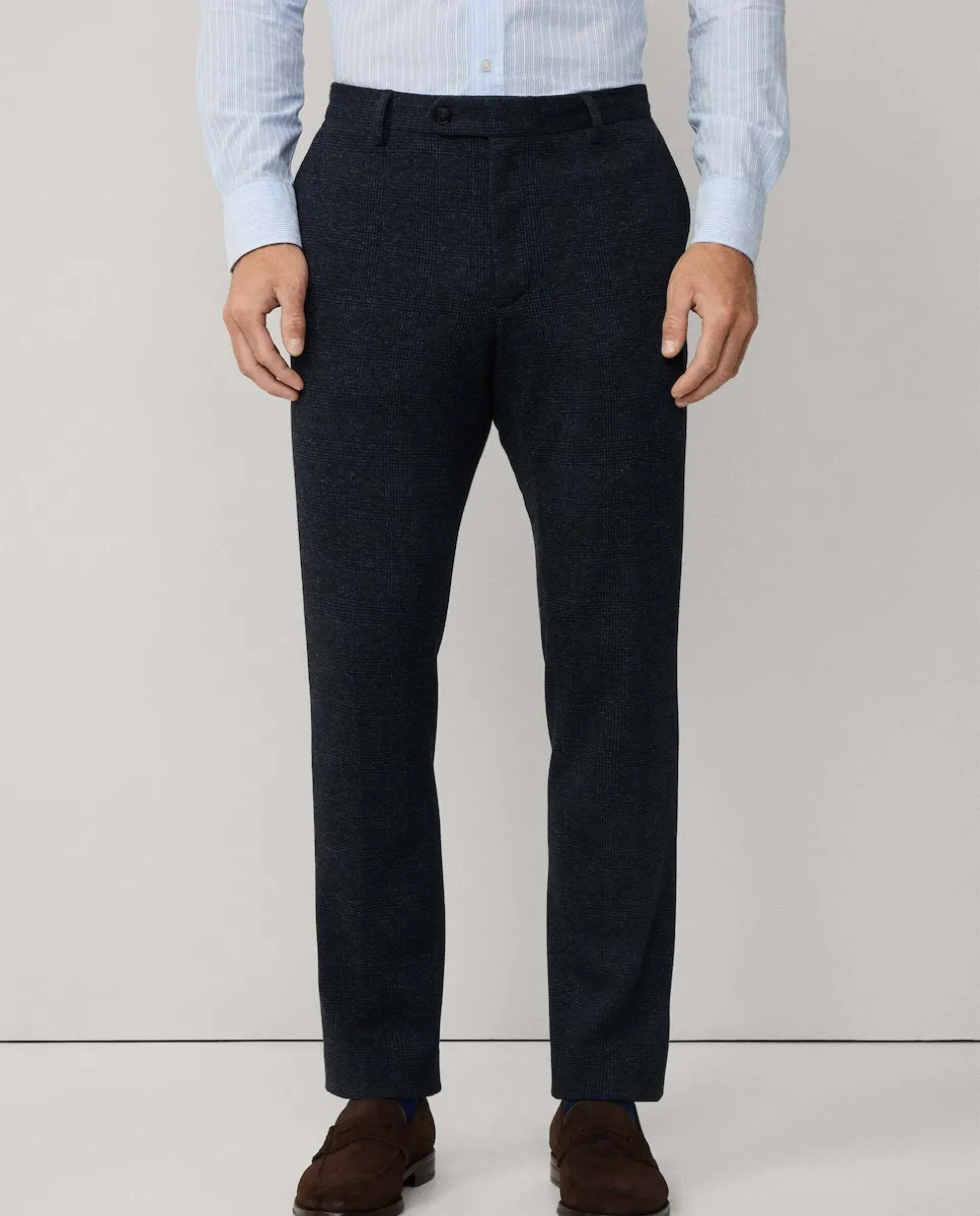 

Мужские брюки чинос принц Уэльский, фасон Кенсингтон, узкий крой Hackett, темно-синий