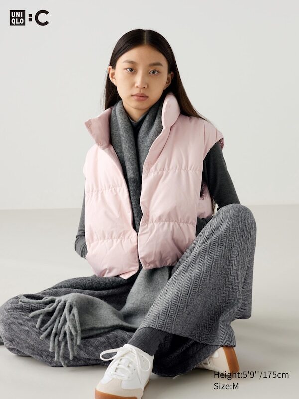 

Укороченный жилет на пуху Uniqlo, розовый