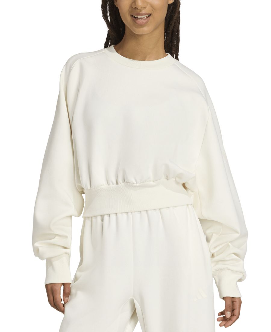 

Женская мягкая толстовка Soft Lux с свободным круглым вырезом Adidas, Off White, Белый, Женская мягкая толстовка Soft Lux с свободным круглым вырезом Adidas, Off White