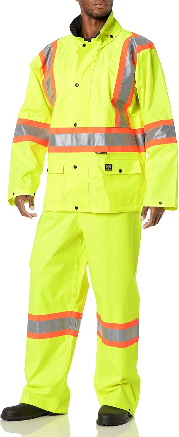 

Helly-Hansen Waverly High Visibility Packable Storm Suit for Men, Adjustable Fit, Snap Button Closure, Detachable Hood Helly Hansen, En471 Yellow