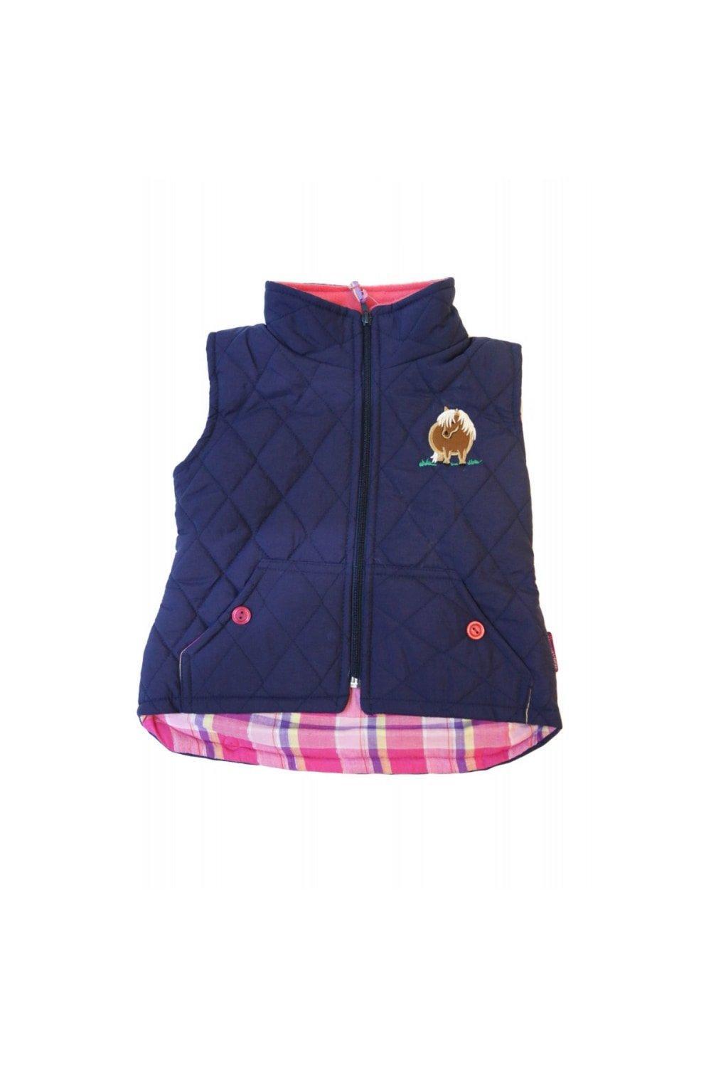 

Стеганый жилет для верховой езды Three Fat Ponies British Country Collection, темно-синий