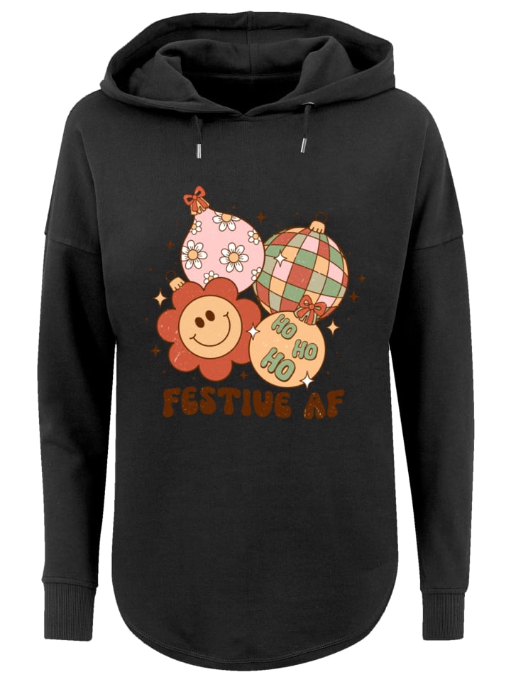 

Пуловер F4NT4STIC Oversized Hoodie Festive AF Weihnachten Tree Balls, черный