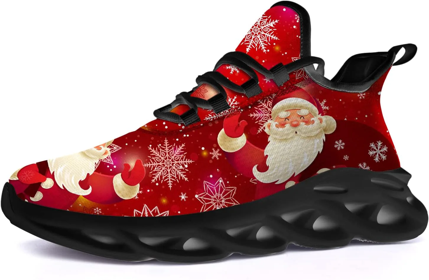 

Рождественские кроссовки Ciadoon для женщин и мужчин, для бега по дороге, ходьбы, тенниса, дышащие, легкие, обувь Санта, подарки для мужчин и женщин, бежевый