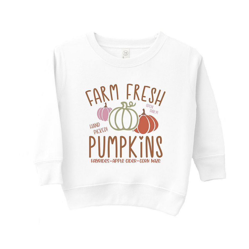 

Толстовка с ярким рисунком Farm Fresh Pumpkins для малышей The Juniper Shop, белый