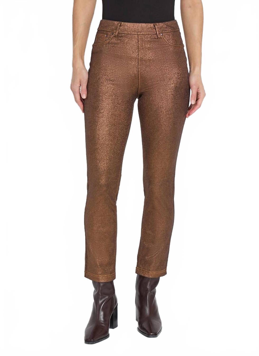 

Прямые джинсовые брюки с покрытием цвета металлик Lysse, металлик