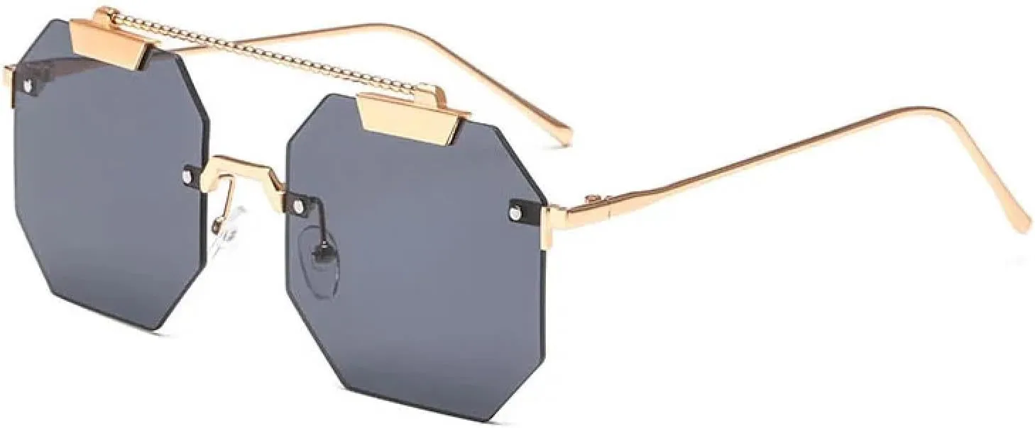 

Большие женские солнцезащитные очки без оправы, мужские солнцезащитные очки прозрачные, красные, синие, розовые, с защитой от УФ-излучения UV400 DSVIGF, Grey