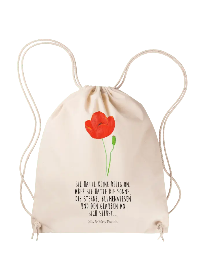 

Спортивная сумка Mr & Mrs Panda Sportbeutel Blume Mohnblume, кремовый