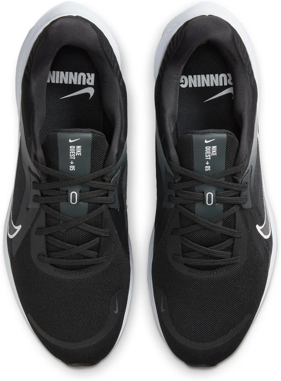 Мужские беговые кроссовки Nike Quest 5 DD0204, белый/черный/серый — фото 4