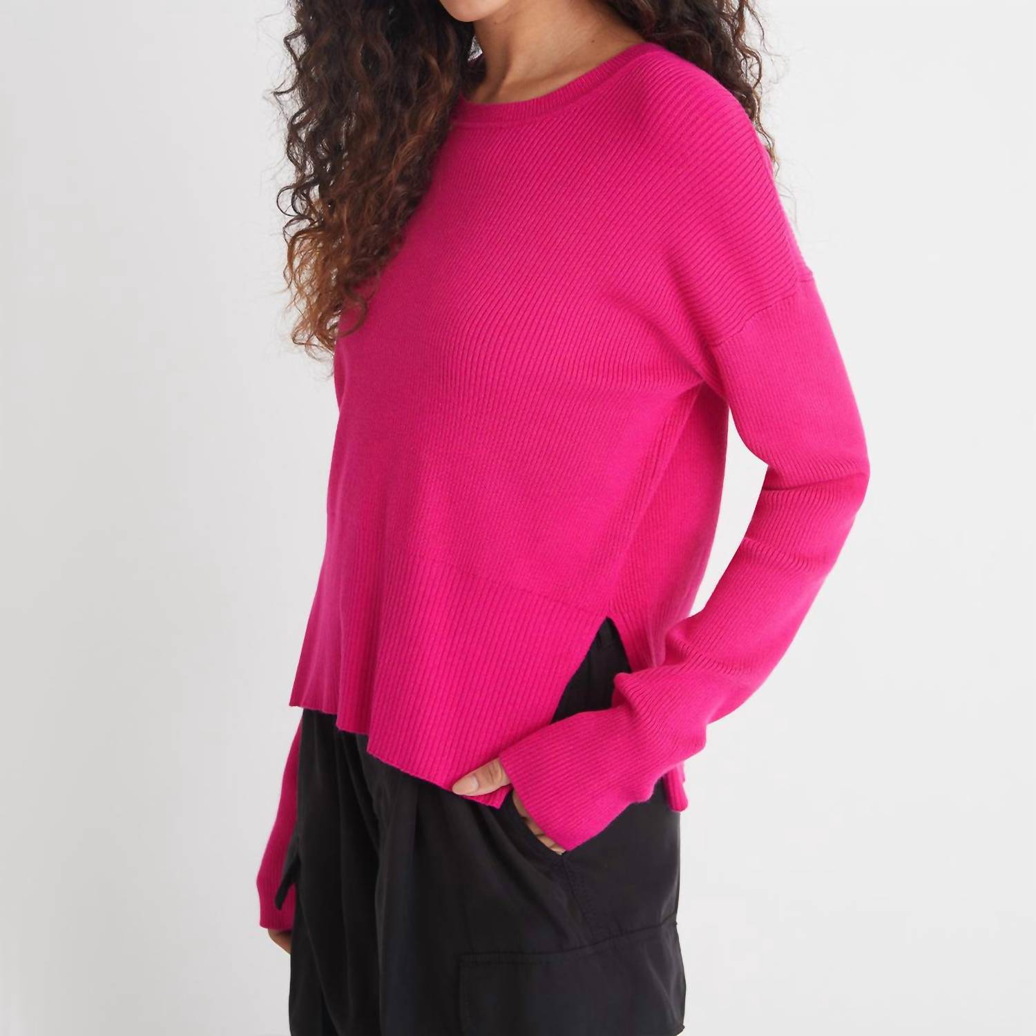 

Свитер Nola Rib Crewneck цвета фуксии 525 America, фуксия