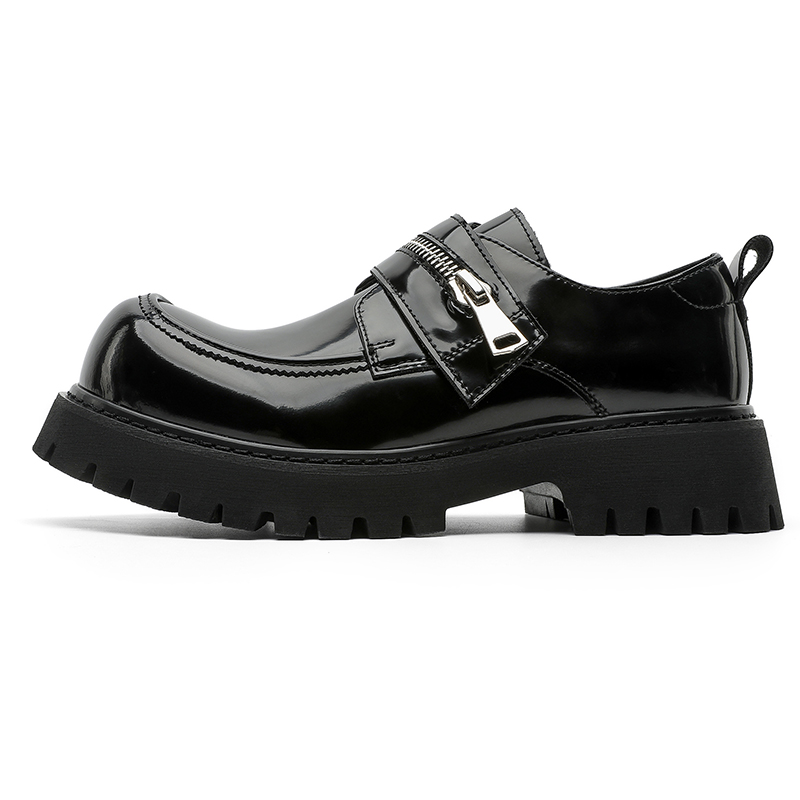 

Dounkol Крутые повседневные туфли мужские черные лакированные, цвет Patent Leather