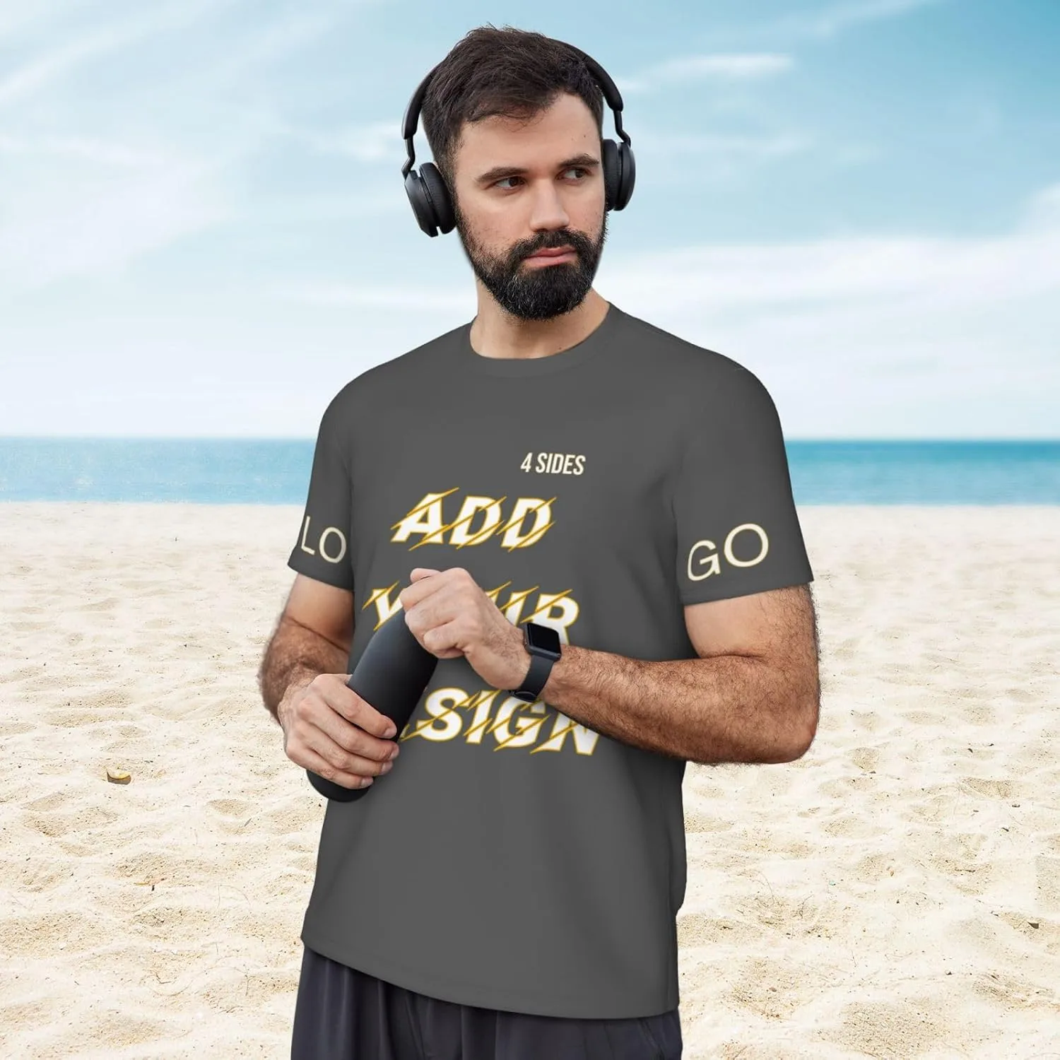 Футболка мужская Custom T Shirts с принтом на 4 сторонах — фото 3