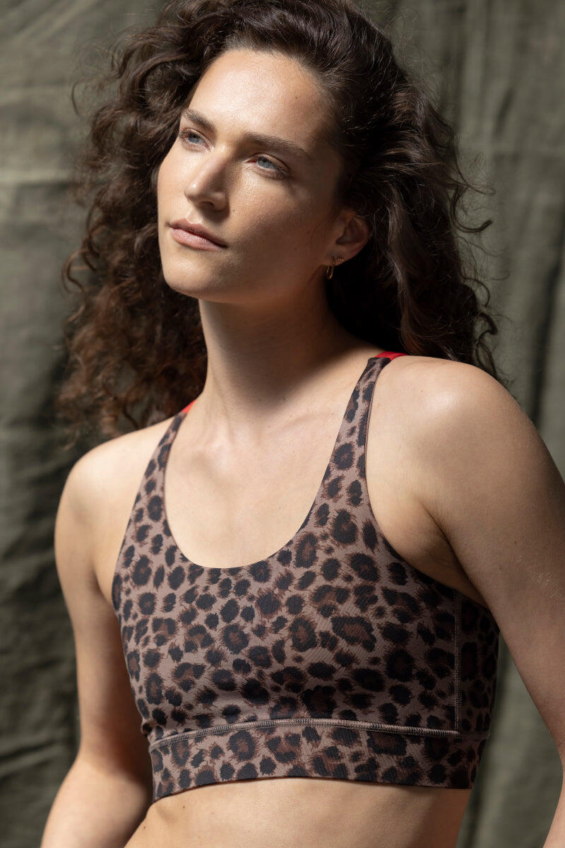 

HEY HONEY Бюстгальтер Criss-Cross Leo Cocoa из сверхпрочного материала