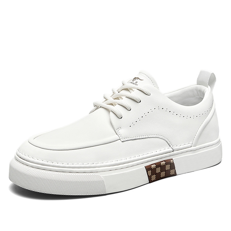

SEPTWOLVES Мужские низкие скейтерские кеды белые, цвет White (Standard Leather Shoe Size)