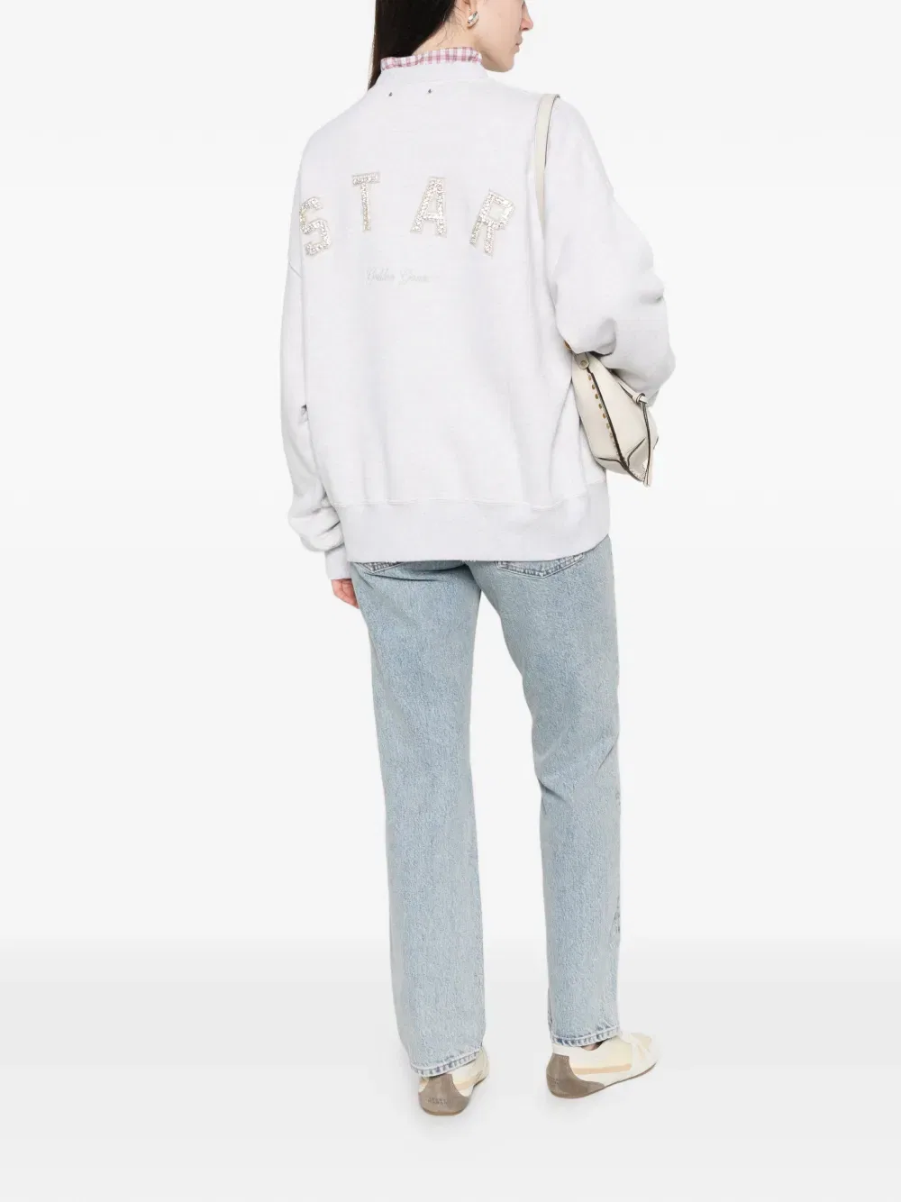 Двуслойная толстовка со звездами Golden Goose, серый — фото 3