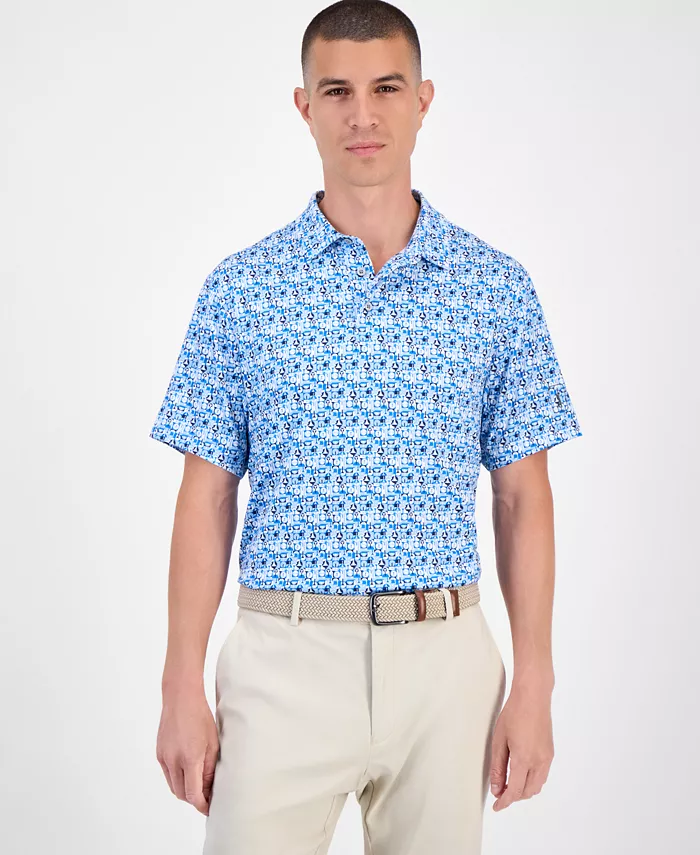 

Мужская поло с геометрическим принтом по всей поверхности Pga Tour, синий