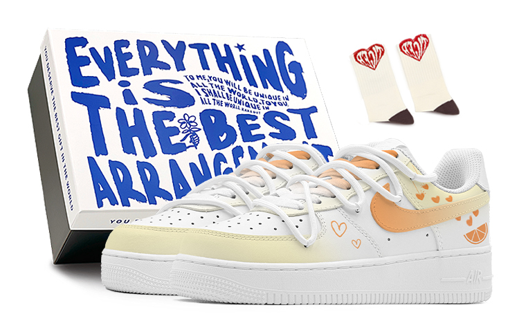 

Кроссовки Nike Air Force 1 Skateboarding Shoes Men Low-top Yellow, цвет Orange