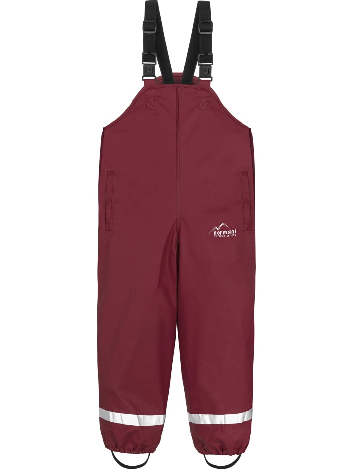 Дождевые брюки Normani Outdoor Sports Kinder Regenhose mit Hosenträgern „Skjolden“, бордо — фото 2