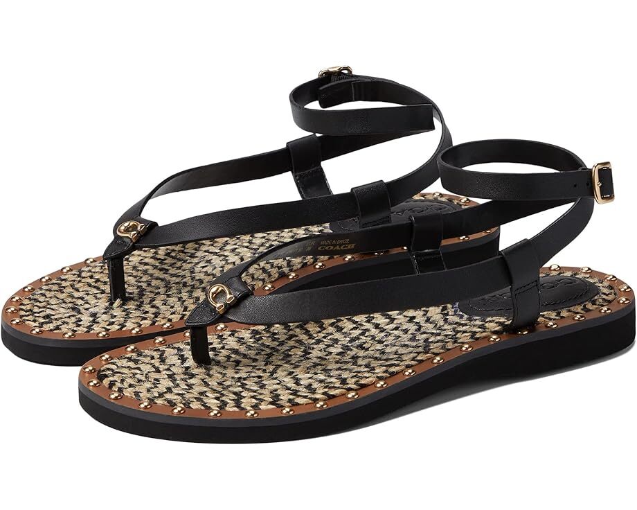 

Сандалии COACH Gracey Leather Sandal, черный