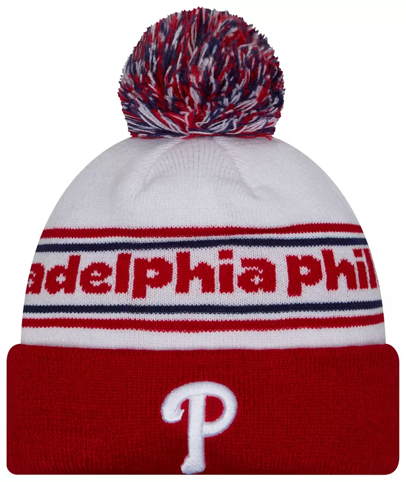 

Вязаная шапка New Era для взрослых Philadelphia Phillies с манжетами и красной полосой