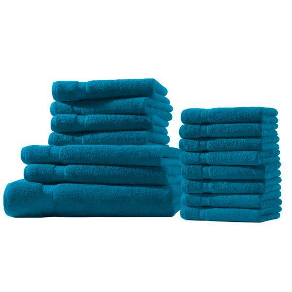 

XXL SET Frottier Набор полотенец Hometex Premium Textilesset 15 tlg., 30x1x150 см цвет petrol