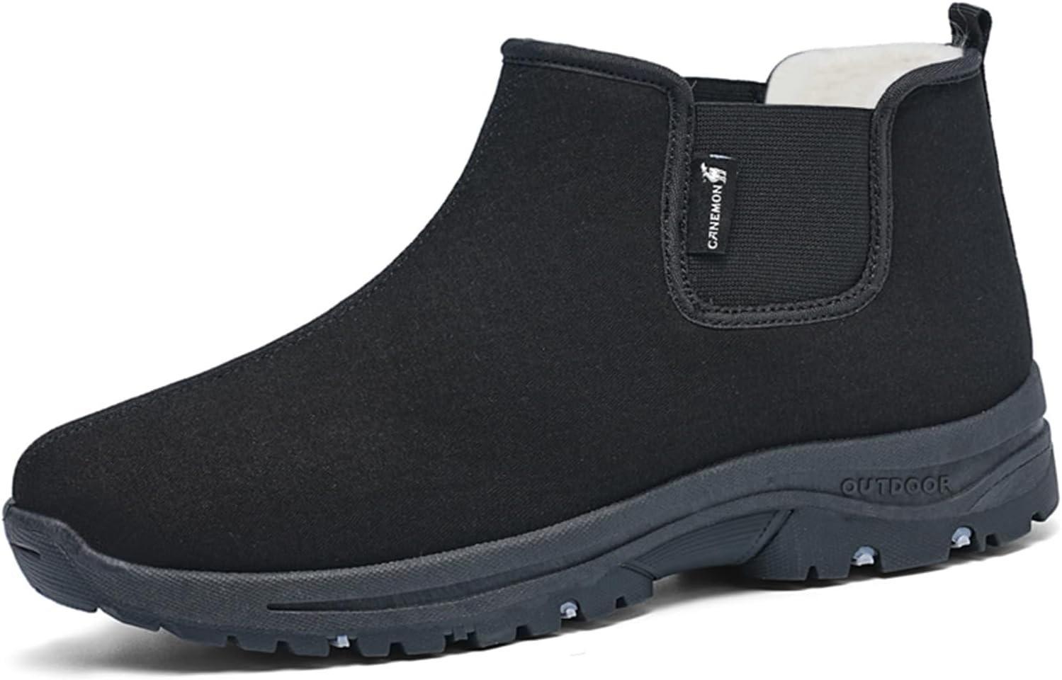 

Мужские зимние ботинки NXNBHSL с утеплителем и меховой подкладкой, на мягкой подошве без шнурков, модные эластичные водонепроницаемые ботинки с противоскользящей подошвой для трекинга и снега, для повседневного использования на улице, черный