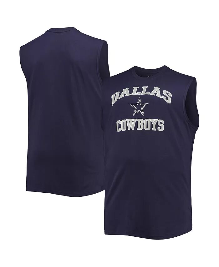 

Мужская темно-синяя майка Dallas Cowboys Big Tall Muscle Profile