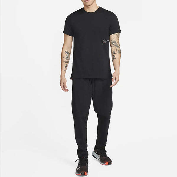 Футболка Men's Nike Dri-FIT Logo Solid Color Training Sports Short Sleeve Black T-Shirt, мультиколор — фото 3