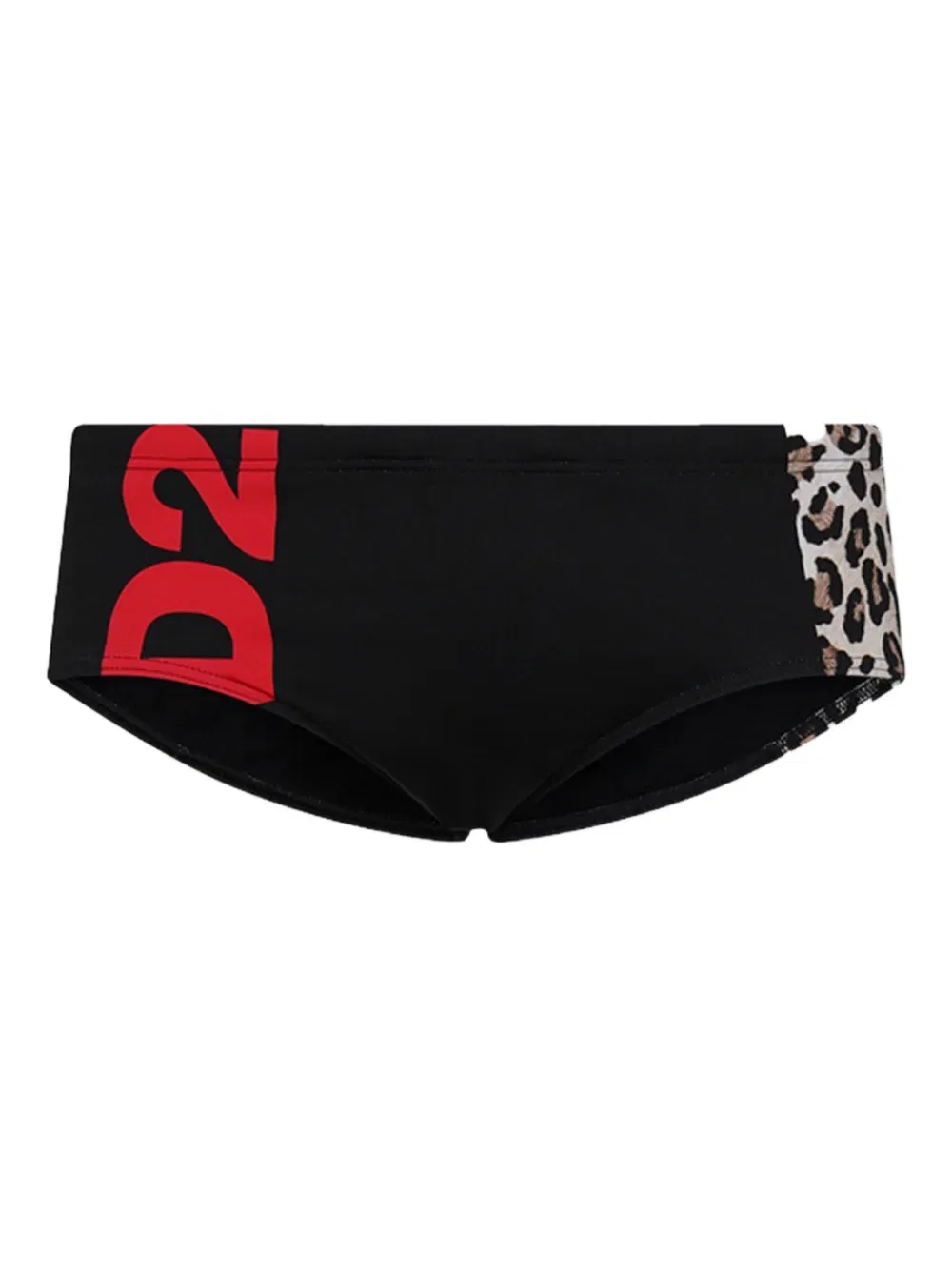 Плавки с леопардовым принтом и логотипом Dsquared2, черный