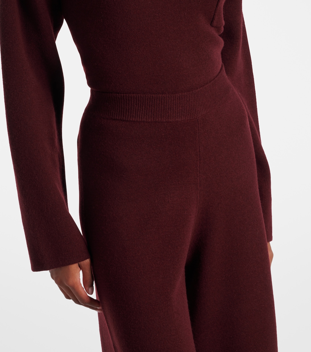 Широкие брюки Judy из шерсти и кашемира Max Mara, Ciliegia — фото 4