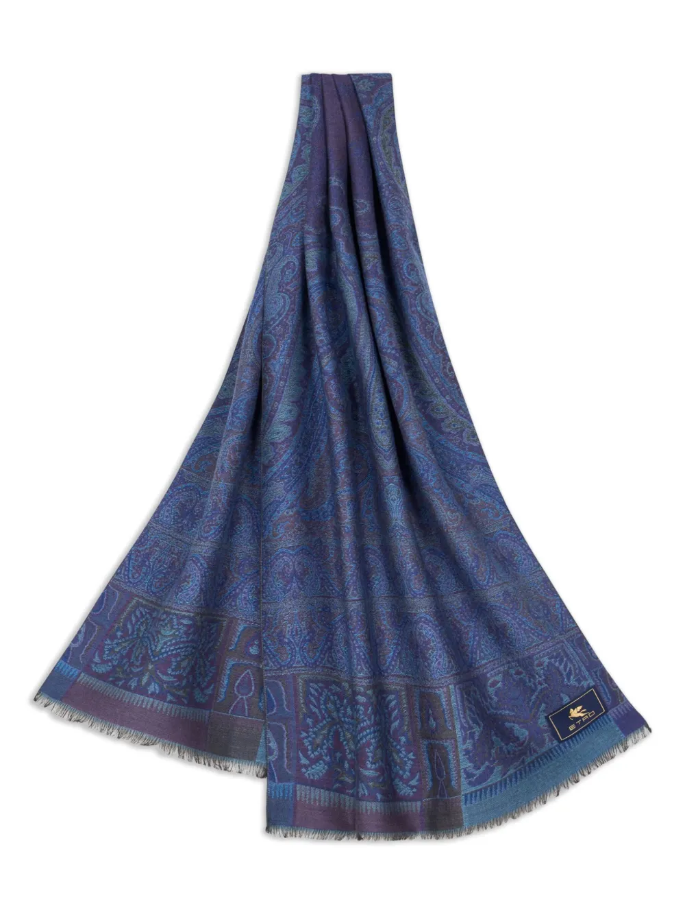 

Шарф с жаккардовым узором пейсли ETRO, синий
