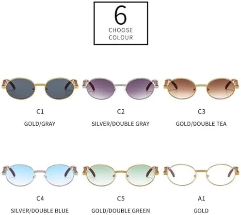 

Мужские солнцезащитные очки в стиле ретро с овальными линзами и прозрачным градиентом, женские солнцезащитные очки с защитой от УФ-излучения UV400 MTZJH, Golden Grey