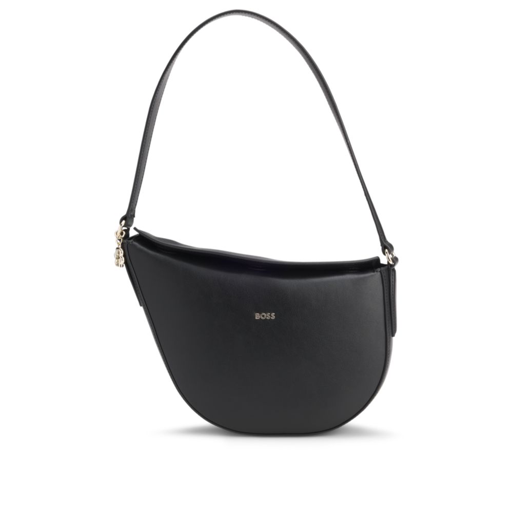 

Сумка-хобо с подвеской в ​​виде монограммы Double B BOSS, черный