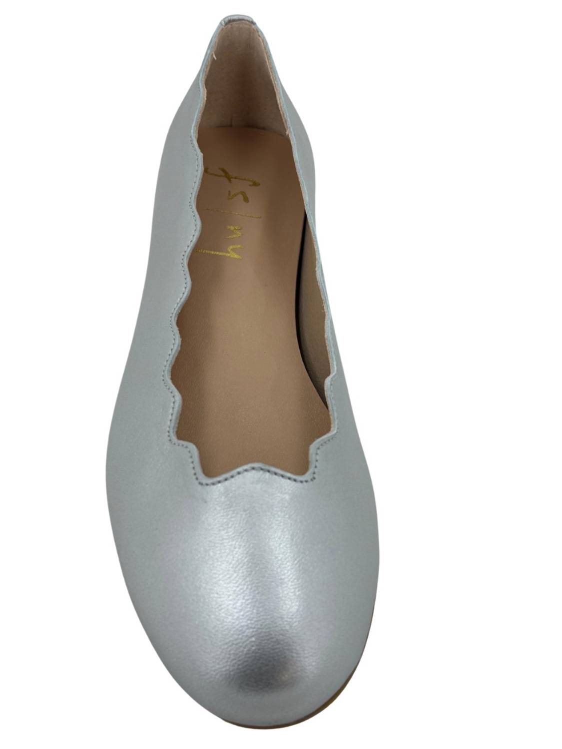 Женские балетки Jigsaw серебристого цвета French Sole — фото 2