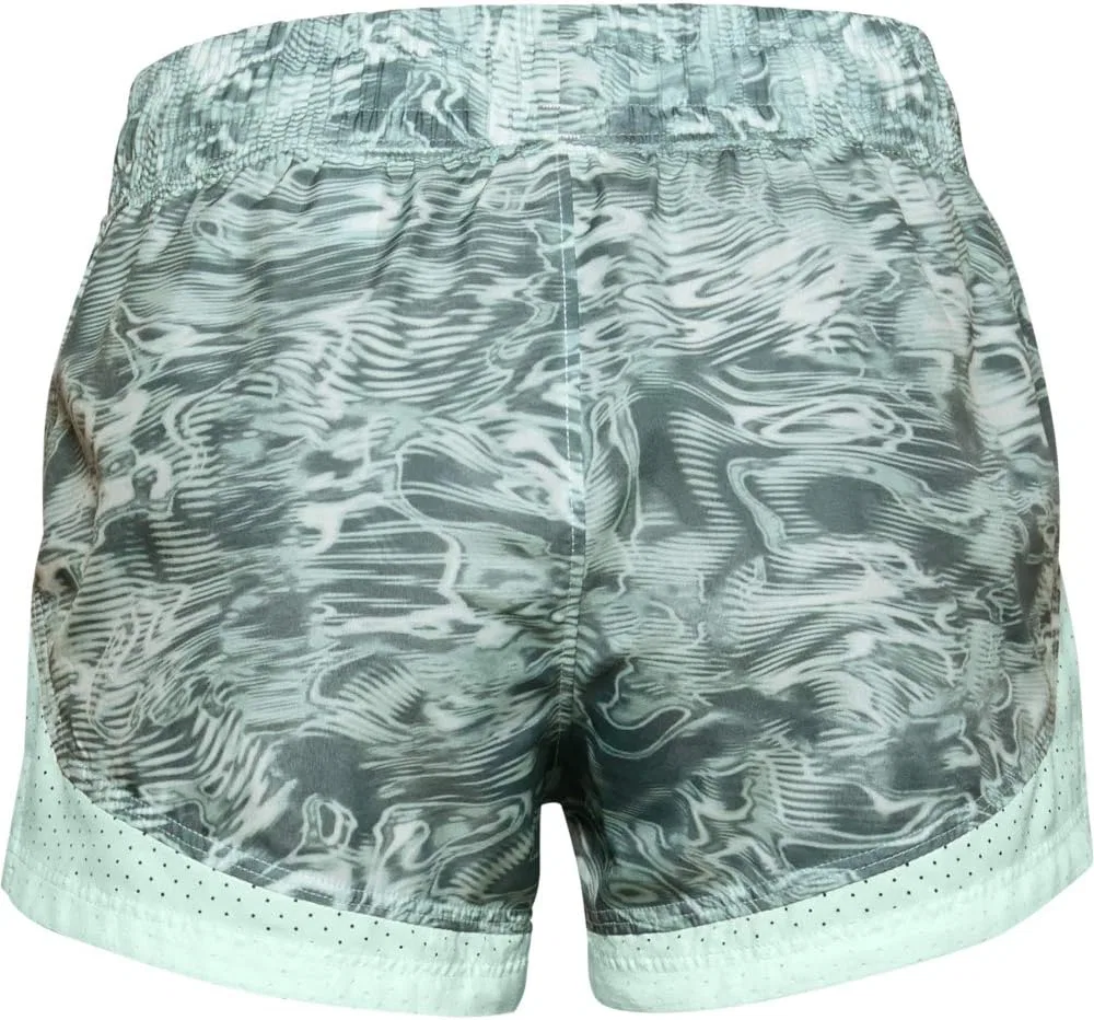 Шорты Under Armour Girls' Sprint с принтом, Seaglass Blue (403)/Comet Green — фото 2